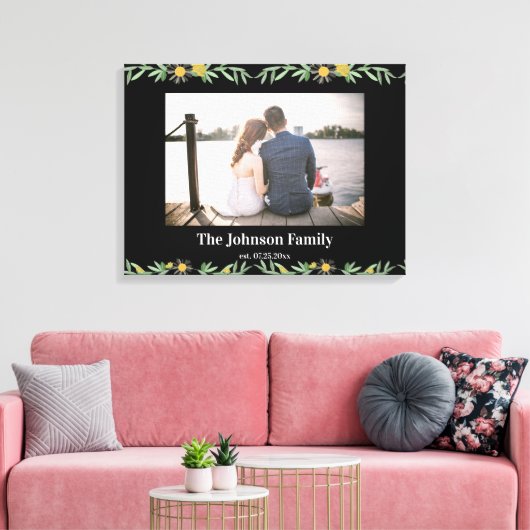 Botanische aangepaste foto van Wedding Stretted Canvas Afdruk (Insitu (Woonkamer))