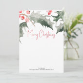 Botanische Aangepaste Kerst Stationery Notecards Kaart (Staand voorkant)