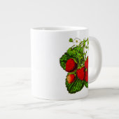 Botanische aardbeienillustratie extra grote beker (Voorkant rechts)