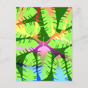 BOTANISCHE ABSTRACT BANANENBLADEREN BRIEFKAART