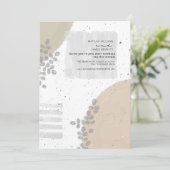 Botanische Abstracte Neutral Wedding Livestream Kaart (Staand voorkant)