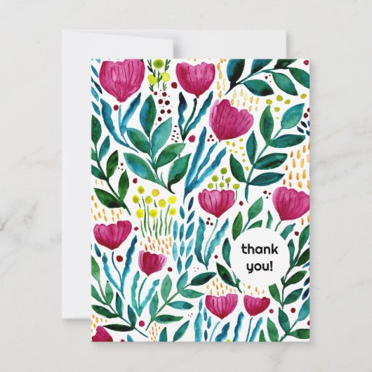 Botanische afbeelding Hartelijk dank Feestdagenkaart (Voorkant)