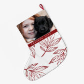 Botanische afdruk met foto en naam Red Holiday Grote Kerstsok (Achterkant (Hangend))