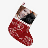 Botanische afdruk met foto en naam Red Holiday Grote Kerstsok (Voorkant (Hangend))