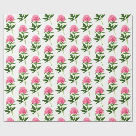  botanische afdruk, Pastel Pink Peony Cadeaupapier (Vlak)