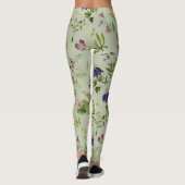 Botanische alpiene Floral over de afdruk Leggings (Achterkant)