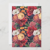 Botanische amaryllis en moeders vakantie partij kaart (Achterkant)