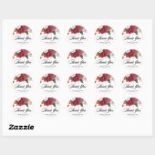 Botanische amaryllis en moeders verjaardag ronde sticker (Vel)