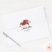 Botanische amaryllis en moeders verjaardag ronde sticker (Envelop)
