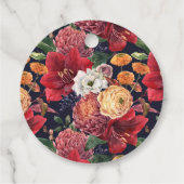 Botanische Amaryllis en Mums Baby shower Bedankt Bedankjes Labels (Achterkant)