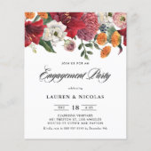 Botanische amaryllis verlovingsfeest uitnodiging (Voorkant)