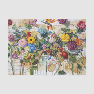 Botanische-Ambachtelijke Collage Tissue Tissuepapier