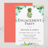 Botanische ananas verlovingsfeest kaart (Voorkant / Achterkant)