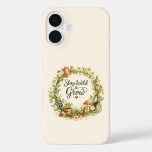 Botanische Aquarel Bloemenkrans Inspirerend  iPhone 16 Hoesje