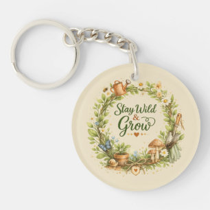 Botanische Aquarel Bloemenkrans Inspirerend  Sleutelhanger