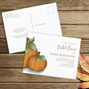 Botanische Aquarel Herfst Pompoenen Bruidsdouche Briefkaart