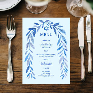 Botanische Aquarel Joods Evenement Bar Mitzvah Menu