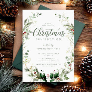 Botanische Aquarel Kerstfeest Kaart