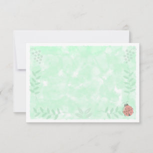 Botanische Aquarel Lieveheersbeestje Blanco Notitiekaartje