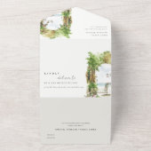 Botanische Arch Sand Beach Seascape Weddenschap All In One Uitnodiging (Buitenkant)