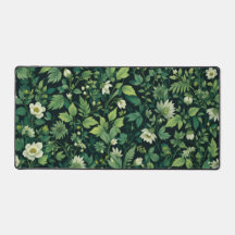Botanische Art Nouveau Desk Mat - Sage Green Flora