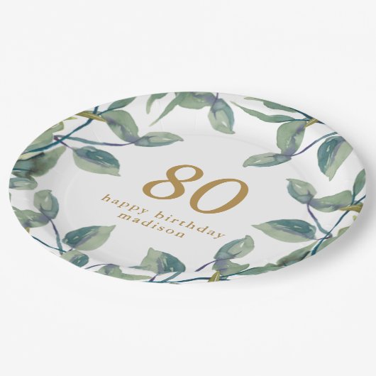 Botanische baarmoederhals papieren bordje (Gekanteld)