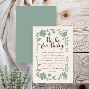 Botanische Baby Shower Boek Verzoekkaart Sage Informatiekaartje