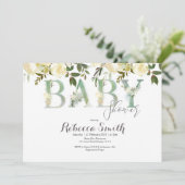 Botanische Baby shower Kaart (Staand voorkant)