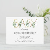 Botanische Baby shower Kaart (Staand voorkant)