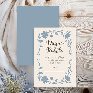 Botanische Baby Shower Luier Raffle Blue Sage Informatiekaartje