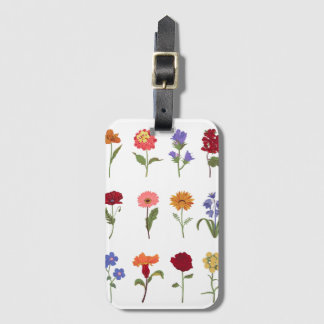 Botanische bagagelabel | Bloemig kofferidentificat