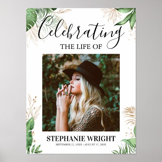 Botanische begrafenis welkomstgebarentaal viering poster (Voorkant)