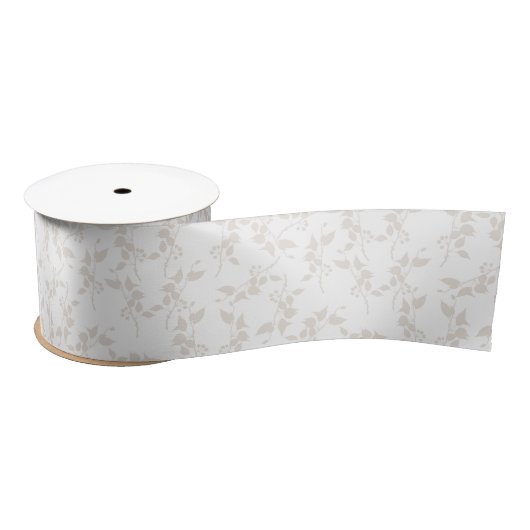 Botanische beige decoratieve lederen patroon lint (Spoel)
