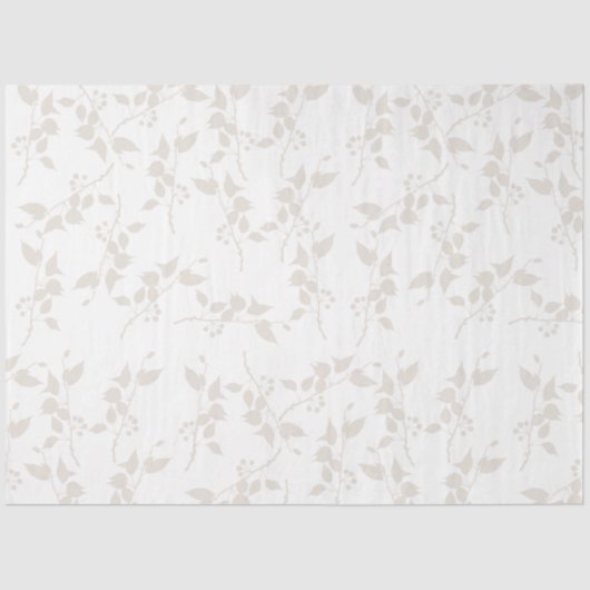 Botanische beige decoratieve lederen patroon tissuepapier (Voorkant)