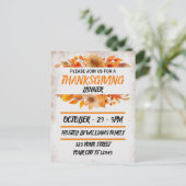 Botanische Beige Thanksgiving-diner Briefkaart (Staand voorkant)