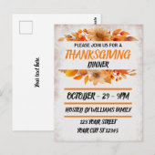 Botanische Beige Thanksgiving Dinner Briefkaart (Voorkant / Achterkant)