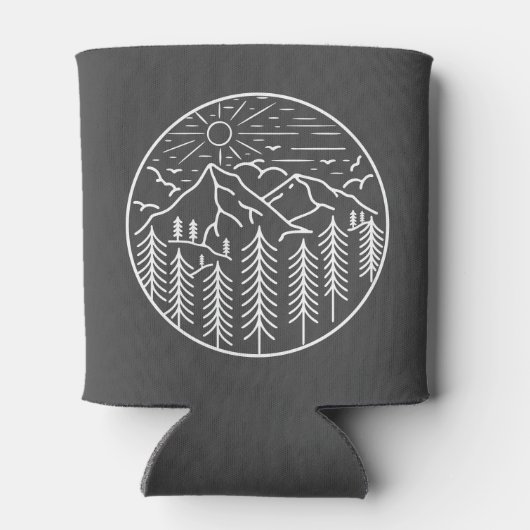 Botanische bergbruiloft | Koelbox van houtskool Blikjeskoeler (Achterkant)