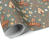  Botanische Bijen & Bijenkorven Cadeaupapier (Rol Hoek)