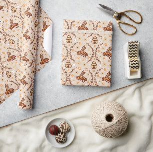 Botanische Bijen & Bijenkorven Cadeaupapier