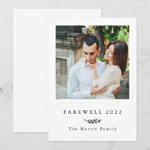 Botanische Black en White Farewell 2022 Foto Feestdagenkaart