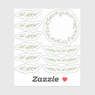 Botanische blad tak groene krans planner randen sticker