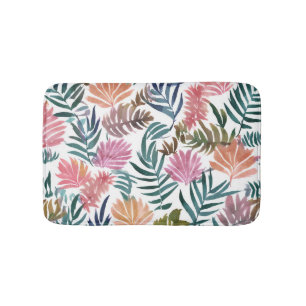 Botanische Bladeren Aquarel   Bloemrijk Kleurig Bl Badmat