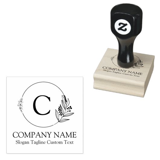 Botanische bladeren & bloemen aangepaste typografi 	rubberstempel (Gestempeld)