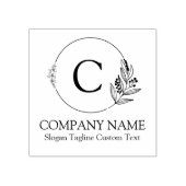 Botanische bladeren & bloemen aangepaste typografi 	rubberstempel (Afrduk)