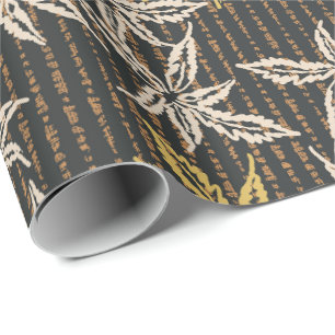 Botanische bladeren Complex maximalistisch zwart Cadeaupapier