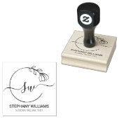 Botanische bladeren Custom Vrouwelijke Initialen Rubberstempel (Gestempeld)