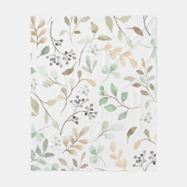 Botanische Bladeren Fleece Deken