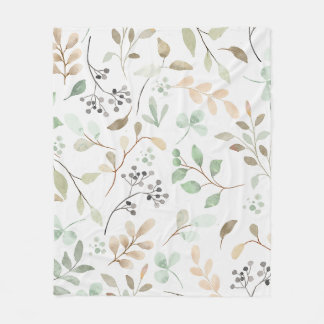 Botanische Bladeren Fleece Deken