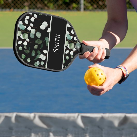 Botanische bladeren groen met naam pickleball paddle (Insitu)