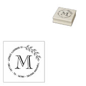 Botanische bladeren met rond monogram 	rubberstempel (Gestempeld)